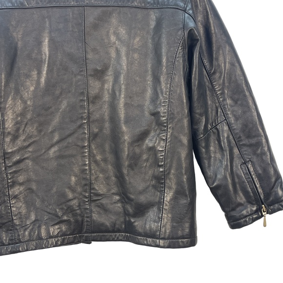 Women's Dimension New York Black Leather Full Zip Jacket Size XL - Picture 10 of 10